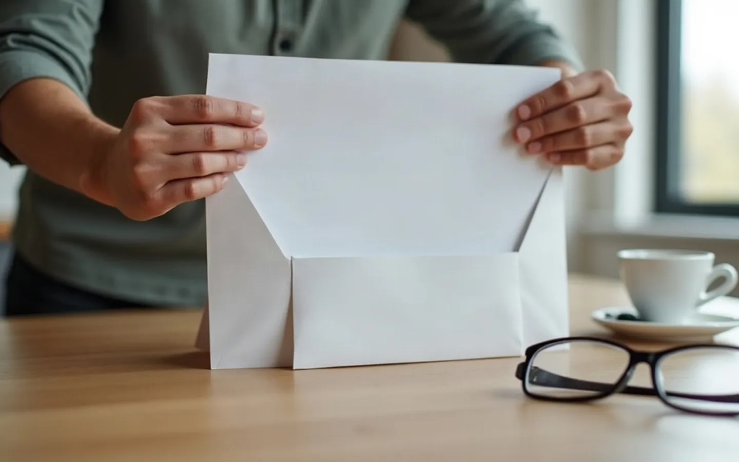 Een geopende envelop van de gemeente met een beschikking erin.